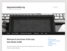 Tablet Screenshot of lazyusermodel.org